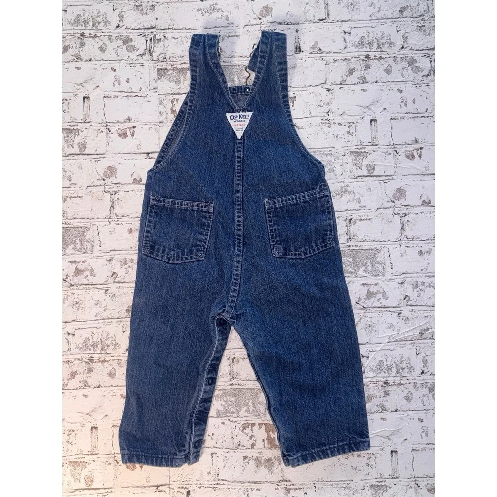 Vintage‎ OshKosh Bgosh Vestbak Denim Overalls Medium Wash Blue Toddler 24 Months